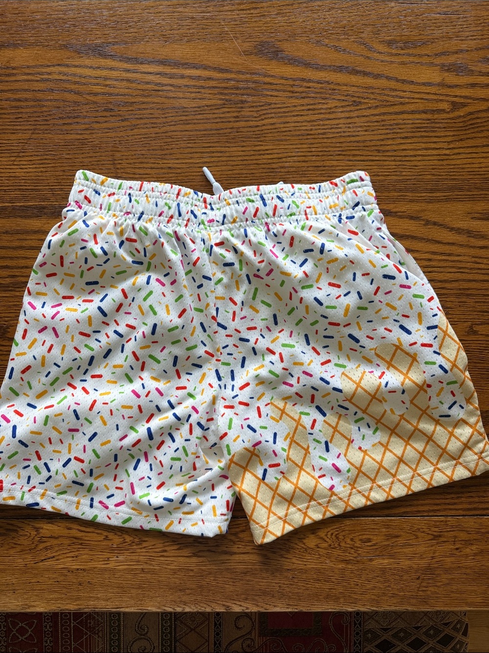 Baseball Lifestyle 101:  White Sprinkle & Ice Cream Cone Print Shorts - Picture 4 of 4